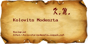 Kolovits Modeszta névjegykártya